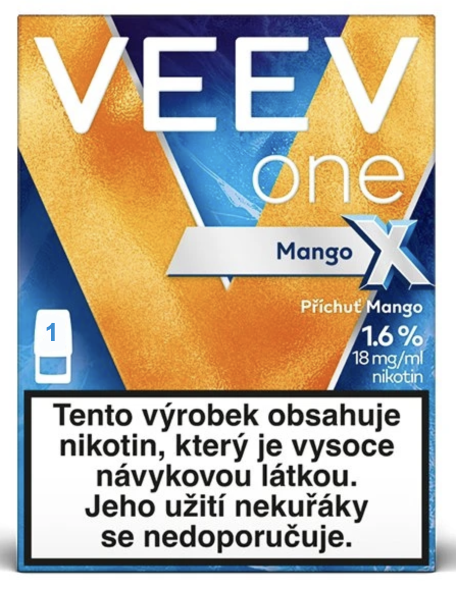 VEEV ONE X Silky Grey Starter Kit Mango 18mg 1ks