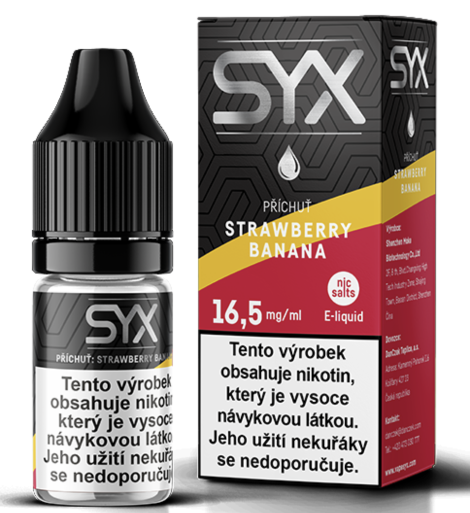 e-liquid SYX NS Strawberry Banana 16,5mg 10ml Chladivý vodní meloun