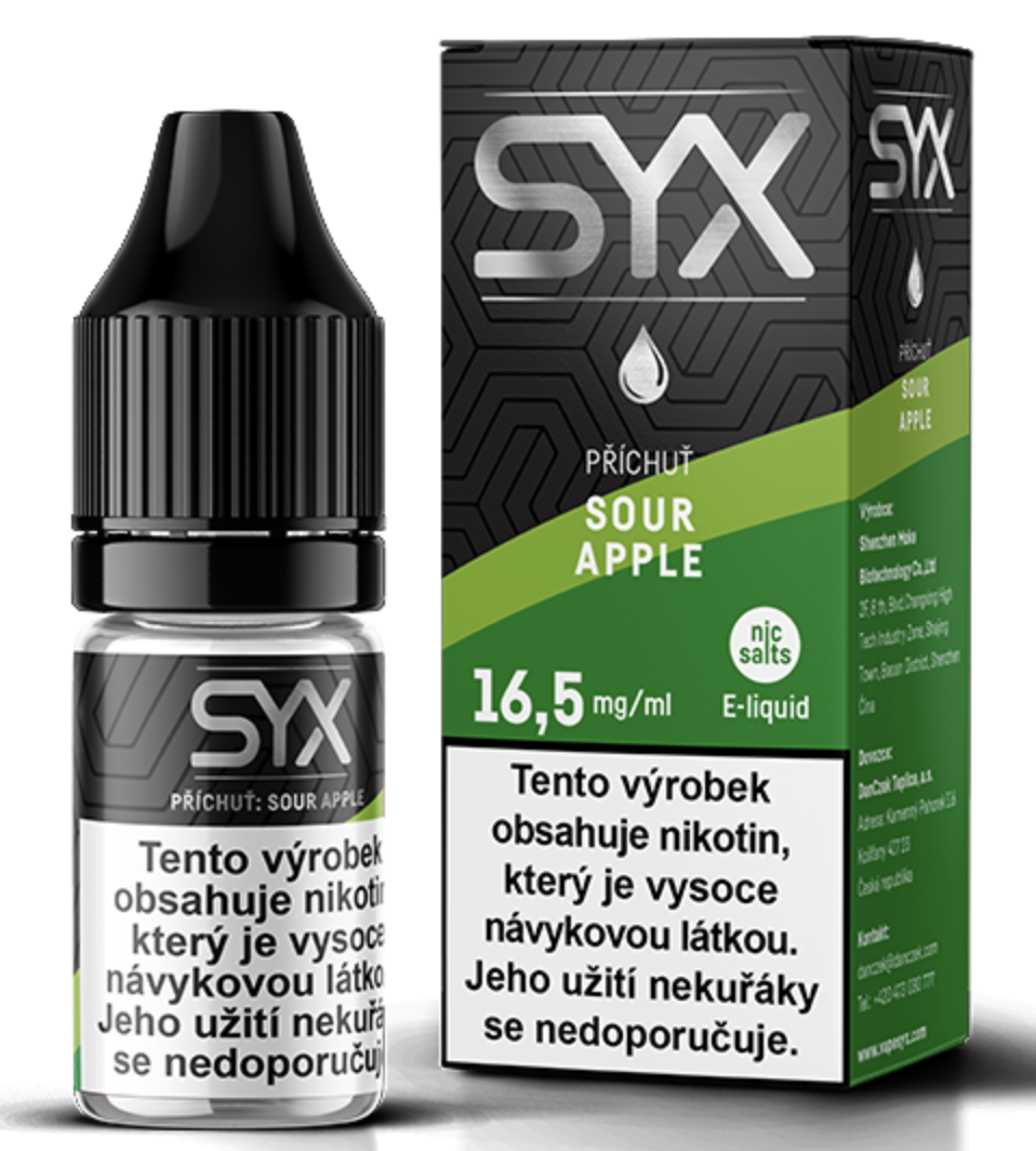 e-liquid SYX NS Sour Apple 16,5mg 10ml Chladivý vodní meloun