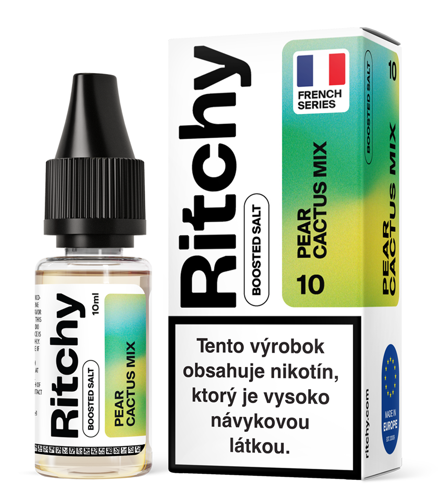 Ritchy Salt – Pear Cactus Mix (Hruška, kaktus) 10ml Obsah nikotinu: 20 mg Černý rybíz a citron