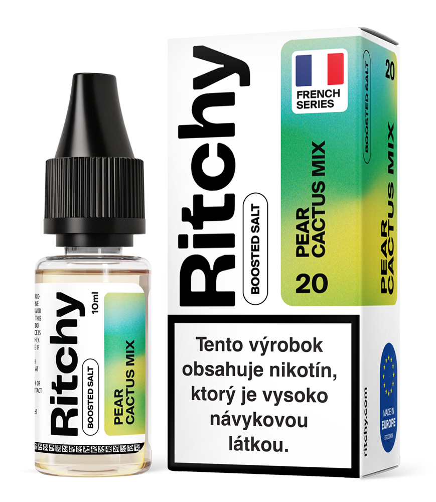 Ritchy Salt - Pear Cactus Mix (Hruška, kaktus) 10ml Obsah nikotinu: 20 mg Černý rybíz a citron