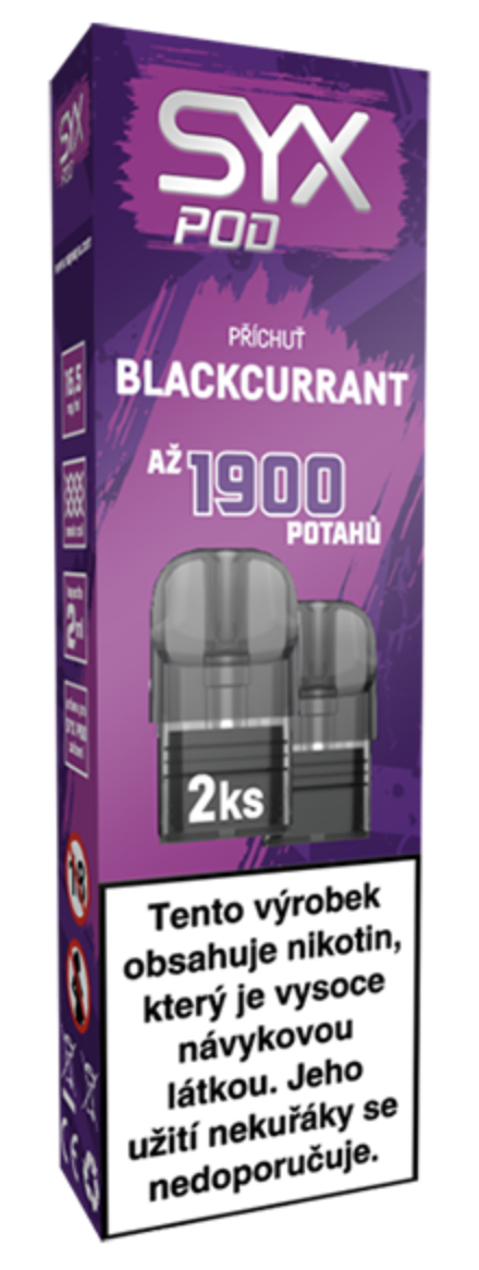 SYX POD náplň Blackcurrant (Černý rybíz) 2ks 16,5mg Bobulovitá směs