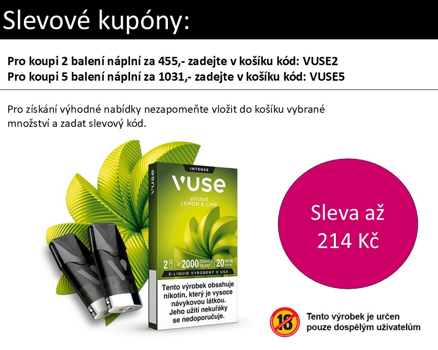 Vuse Pod náplň Lemon&Lime 20 mg 2ks Chladivé hrozno