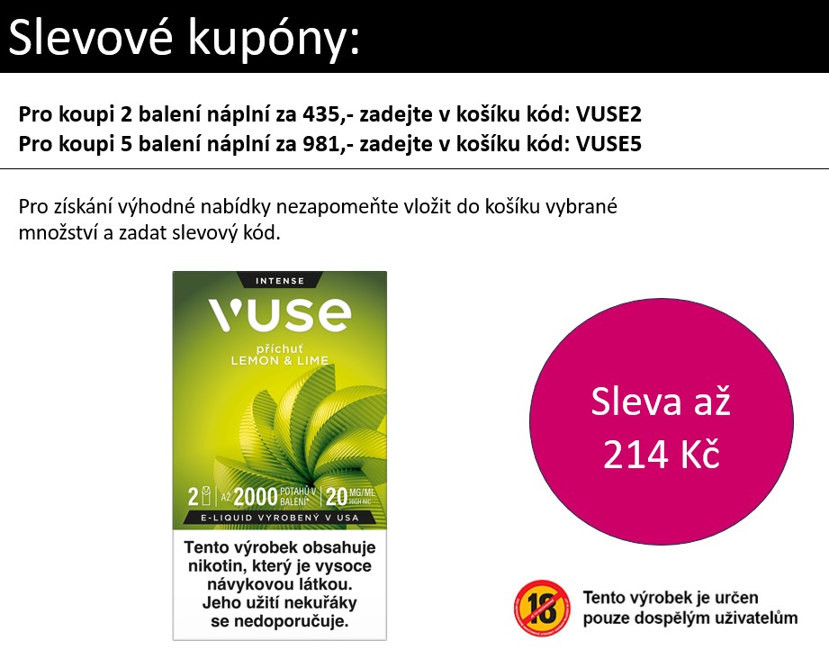 Vuse Pods náplň Lemon Lime 20 mg 2ks Chladivé hrozno