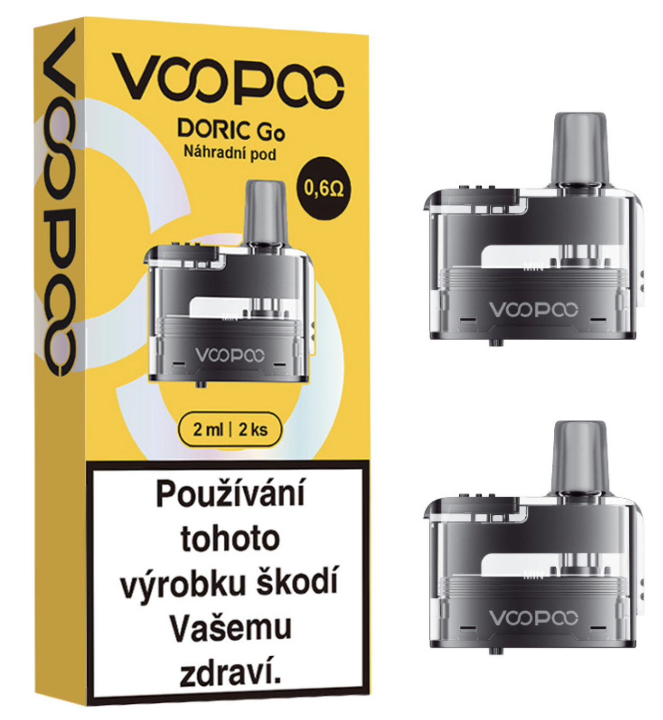 VooPoo Doric Go náhradní cartridge 2ks Odpor: 0,6 Ohm