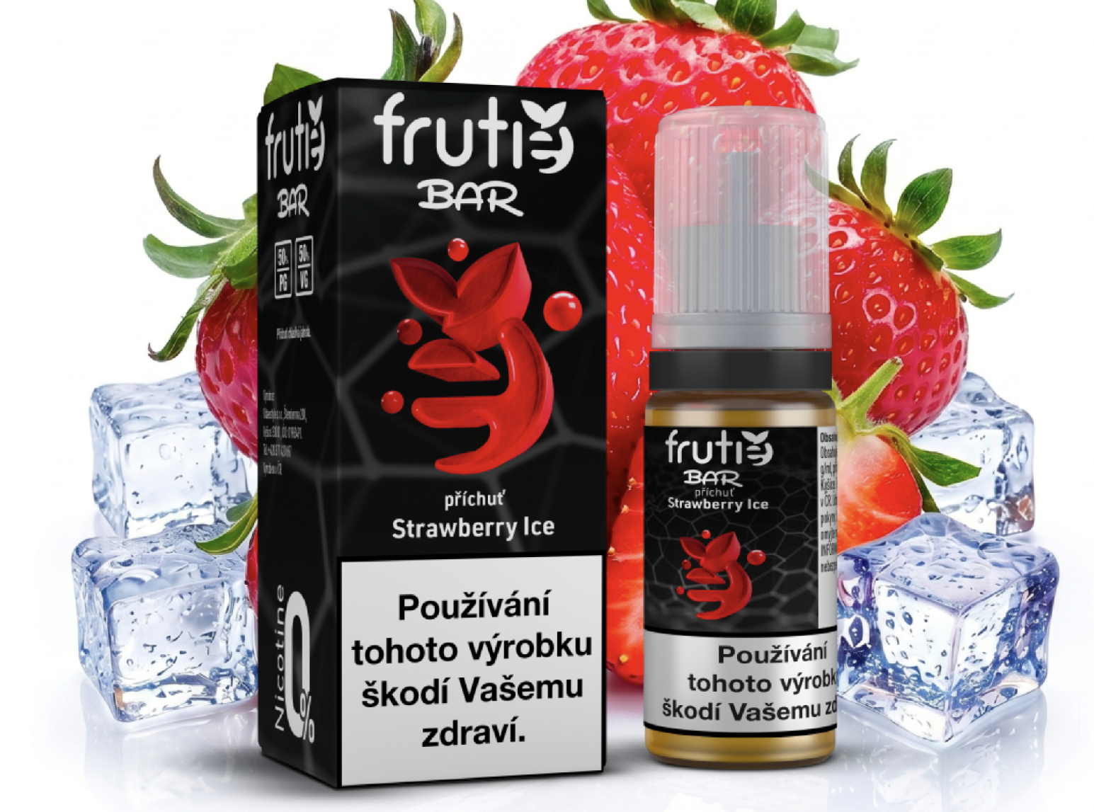 Levně Frutie BAR - Strawberry Ice (Chladivá jahoda) 10ml Obsah nikotinu: 0 mg Jablko