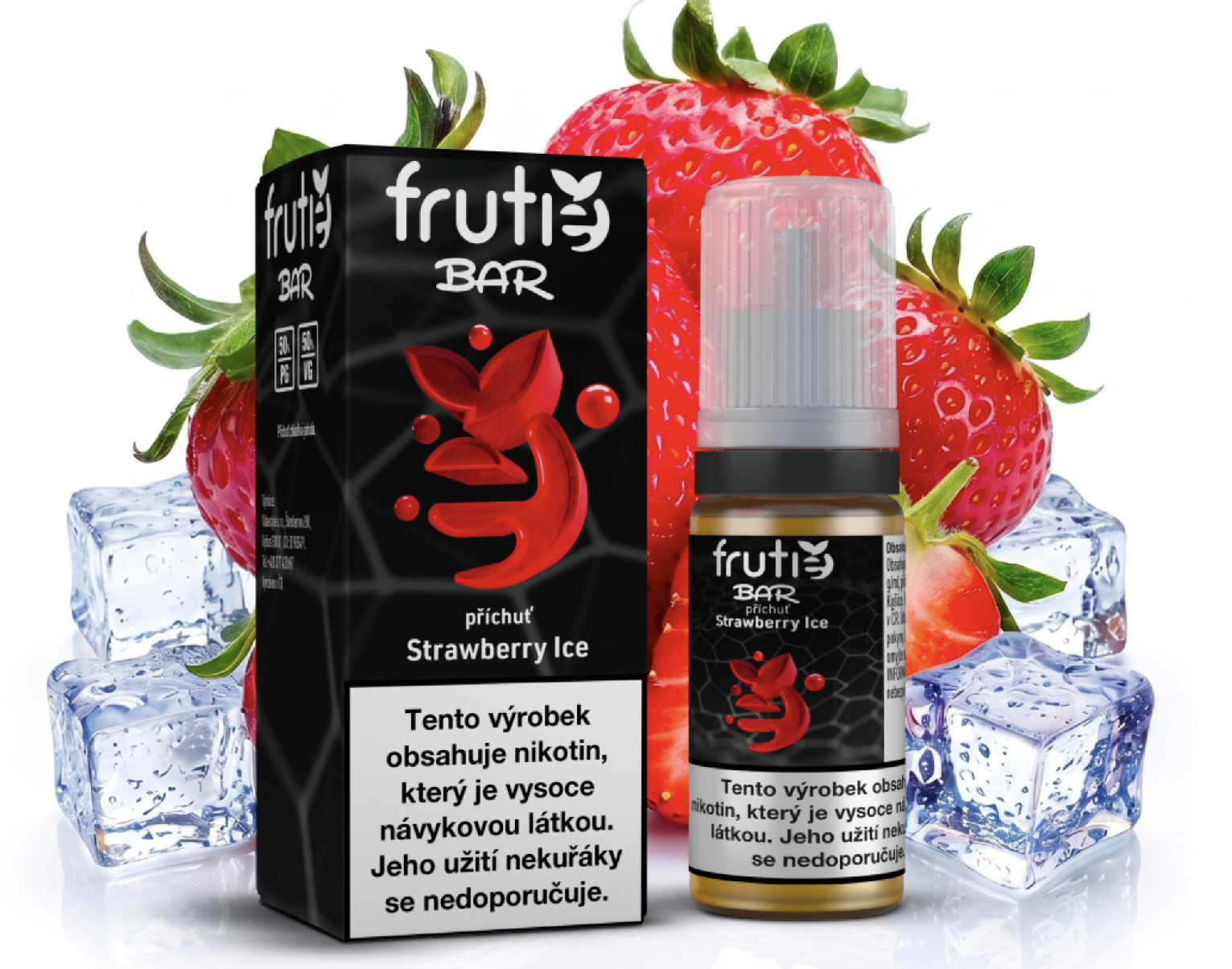 Levně Frutie BAR - Strawberry Ice (Chladivá jahoda) 10ml Obsah nikotinu: 10 mg Jablko