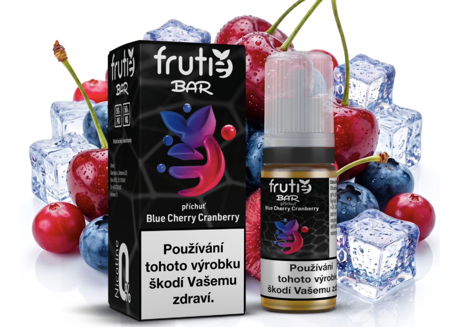 Levně Frutie BAR - Blue Cherry Cranberry (Modrá třešeň a brusinka) 10ml Obsah nikotinu: 0 mg Jablko