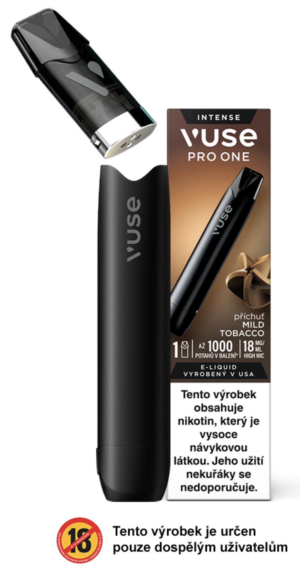 VUSE Pro One - Mild Tobacco 18mg Chladivé hrozno