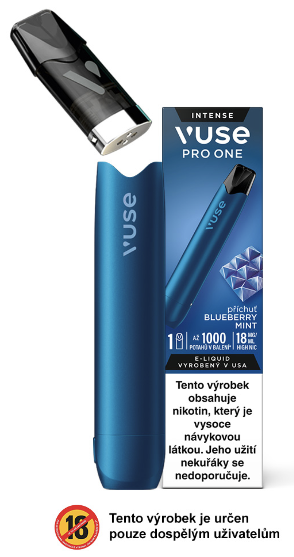 VUSE Pro One - Blueberry Mint 18mg Chladivé hrozno