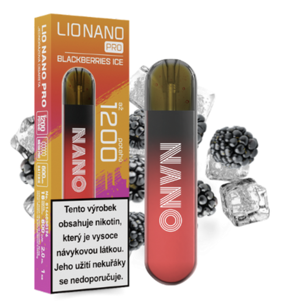 Lio Nano PRO jednorázová e-cigareta - Blackberries Ice (Chladivá ostružina) 16mg