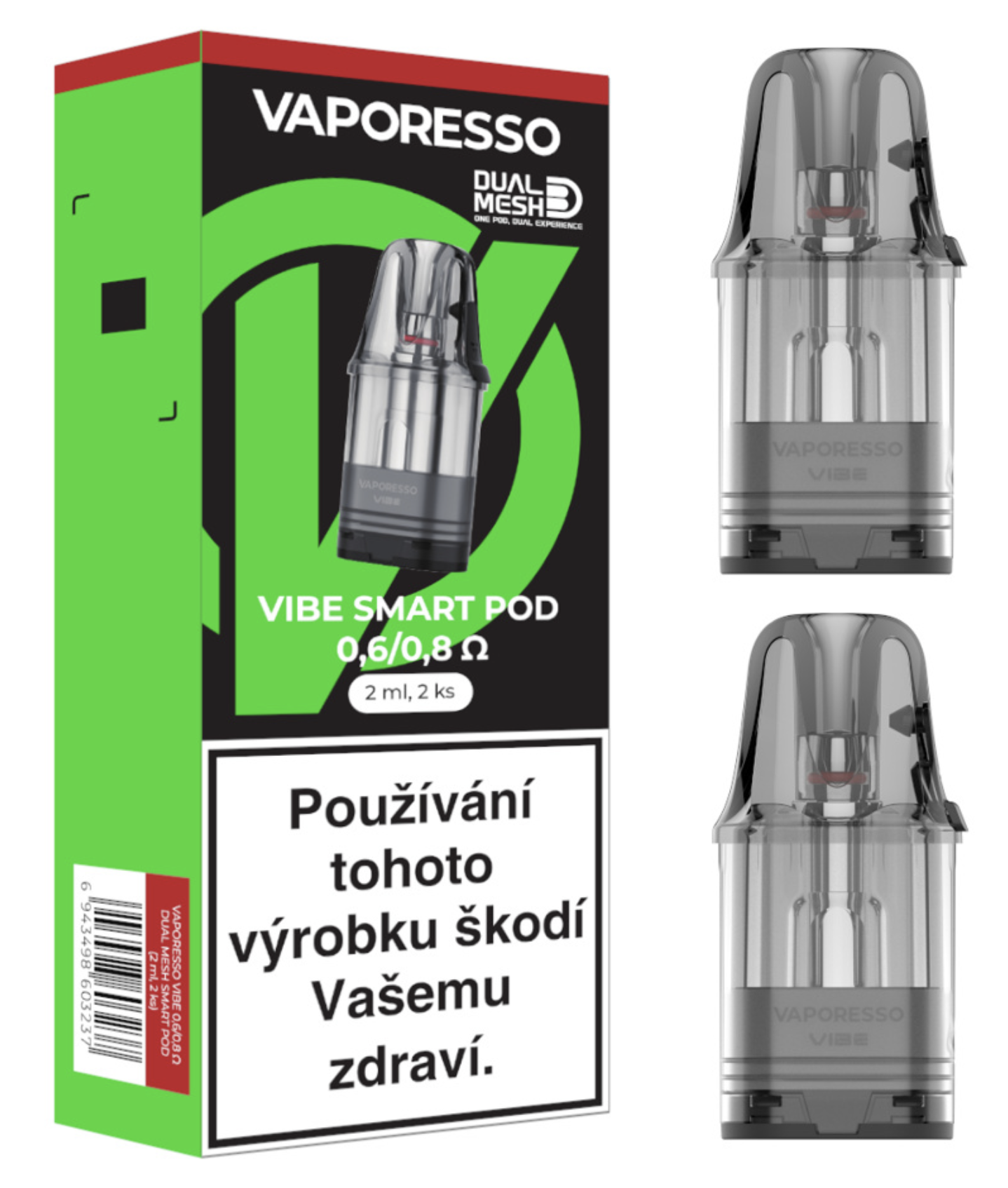 Vaporesso VIBE Smart Pod cartridge 2ks Odpor: 0,8 Ohm