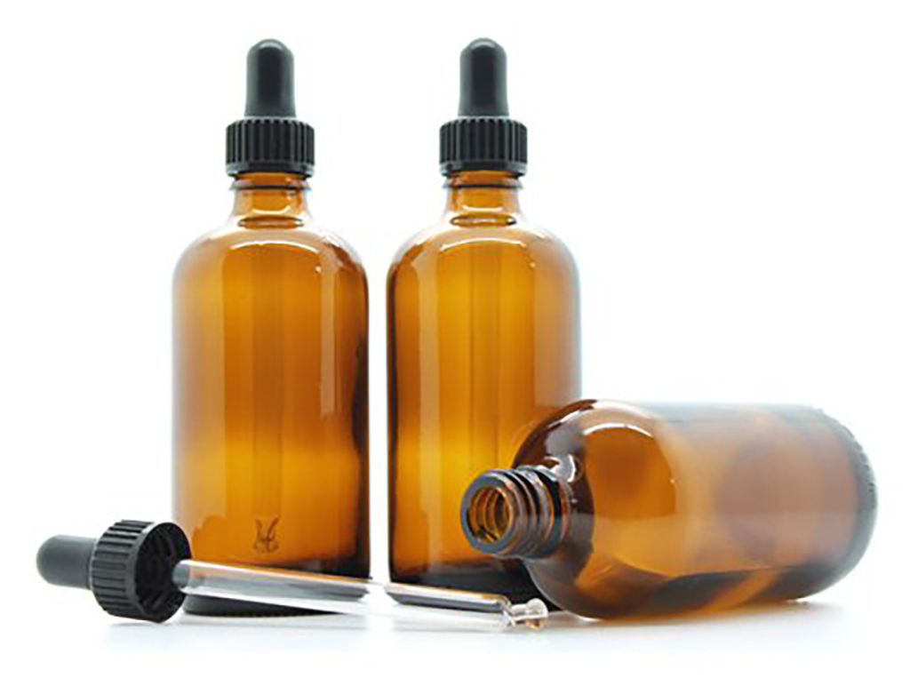 Skleněná lahvička s pipetou 100ml - Hnědá