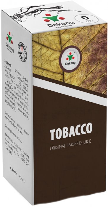 e-liquid Dekang TOBACCO (Tabák), 10ml Obsah nikotinu: 0 mg