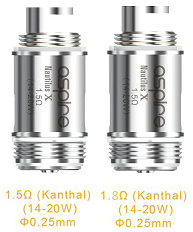 ASPIRE NAUTILUS X ŽHAVÍCÍ HLAVA S ODPOREM 1,5 A 1,8 OHM Odpor: 1,5 Ohm