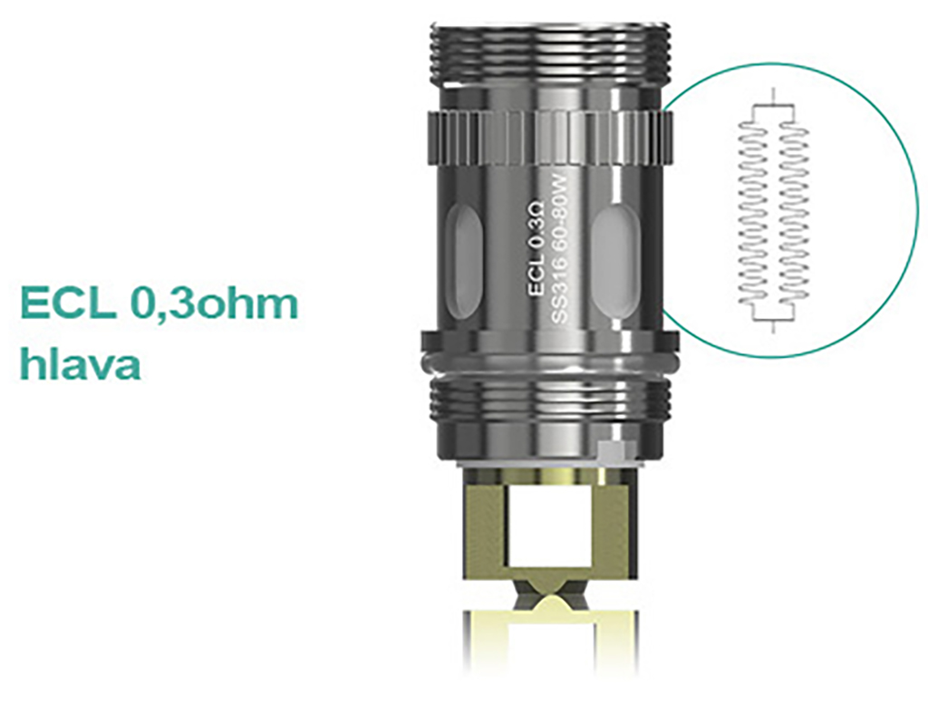 iSmoka-Eleaf Eleaf ECL pro modely iJust / Mělo nerez 0,3 ohm a 0,18ohm Odpor: 0,18 Ohm (obrázek 3)