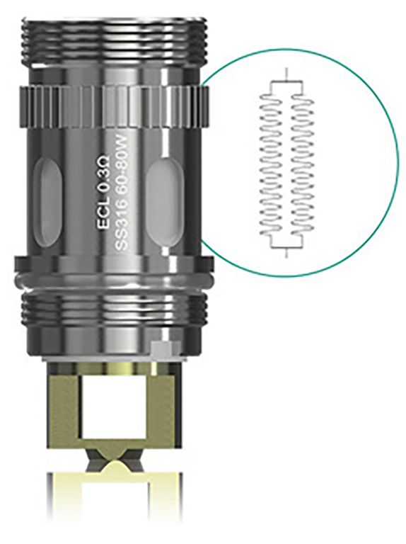 iSmoka-Eleaf Eleaf ECL pro modely iJust / Mělo nerez 0,3 ohm a 0,18ohm Odpor: 0,18 Ohm (obrázek 4)