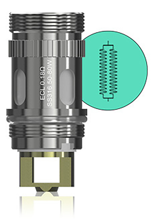 iSmoka-Eleaf Eleaf ECL pro modely iJust / Mělo nerez 0,3 ohm a 0,18ohm Odpor: 0,18 Ohm