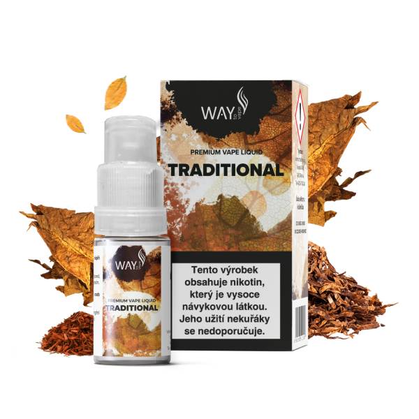 E-liquid Way To Vape Traditional 10ml Obsah nikotinu: 0mg Tradiční tabák