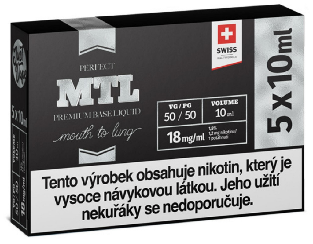 Booster báze JustVape MTL (50VG/50PG) 5x10ml / 18mg