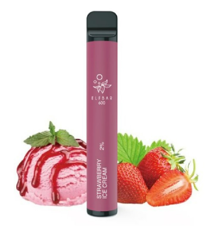 Levně ELF BAR 600 jednorázová e-cigareta Strawberry Ice Cream