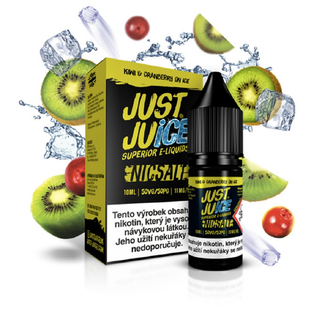 E-liquid Just Juice Salt Kiwi & Cranberry On Ice (Ledové kiwi & brusinka) 10ml Obsah nikotinu: 11mg