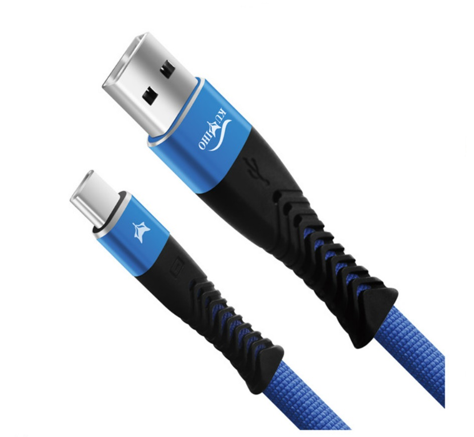 Dobíjecí kabel Kumiho K-2 USB-C - 2,4A (Černo-modrý)