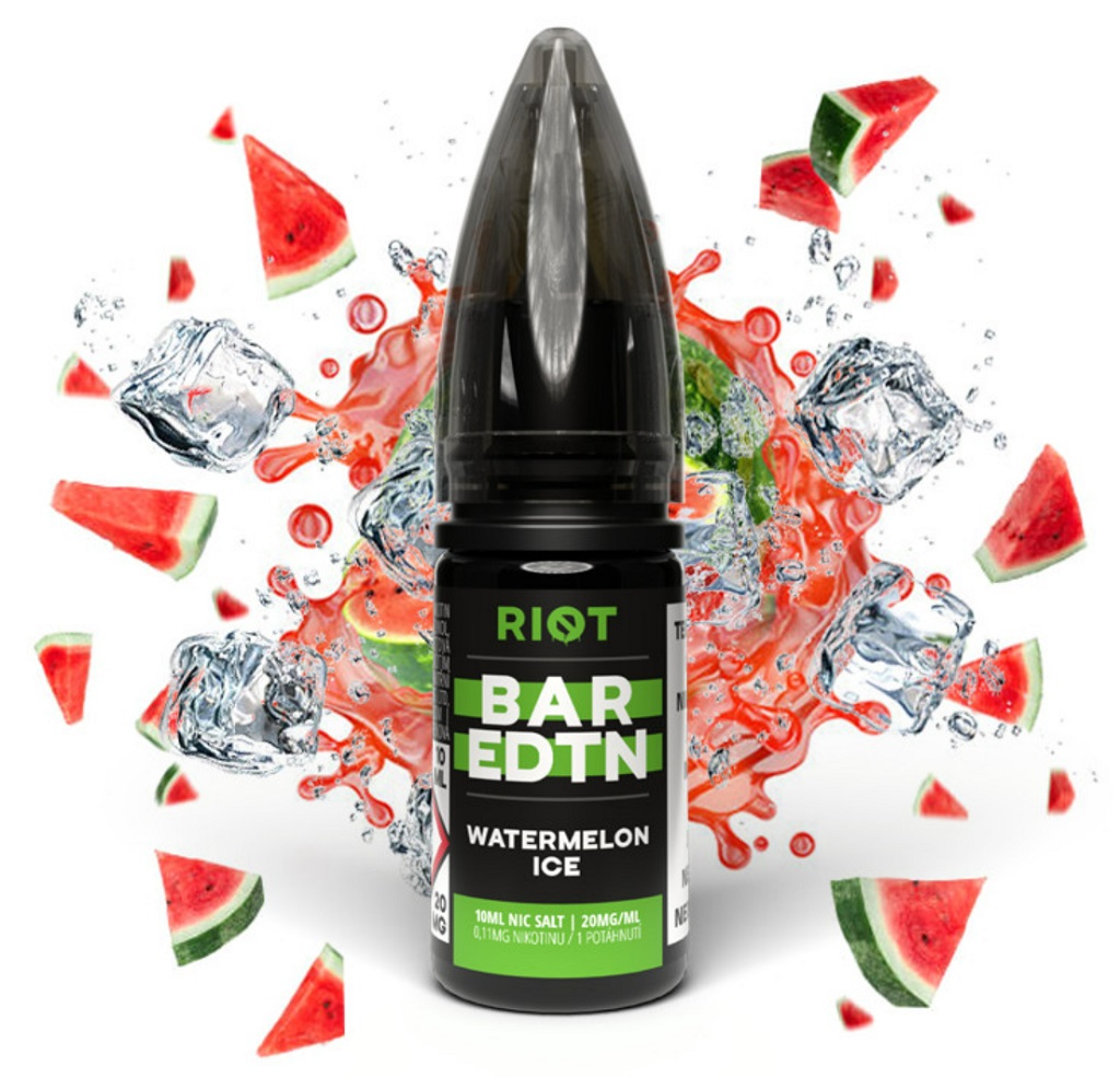 E-liquid Riot BAR EDTN Salt 10ml: Watermelon Ice (Ledový vodní meloun) Nikotin: 20 mg/ml