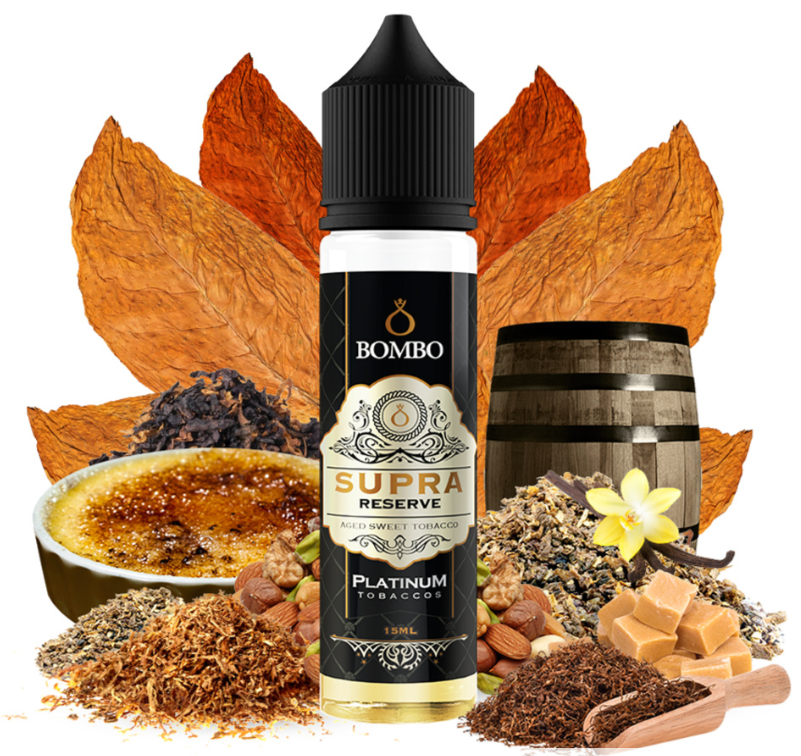 Příchuť Bombo Platinum Tobaccos S&V: Supra Reserve (Sladký tabák s karamelem) 15ml