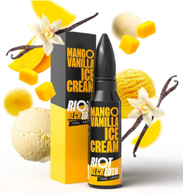Příchuť Riot Squad BLCK EDTN S&V: Mango Vanilla Ice Cream (Mango s vanilkovou zmrzlinou) 10ml