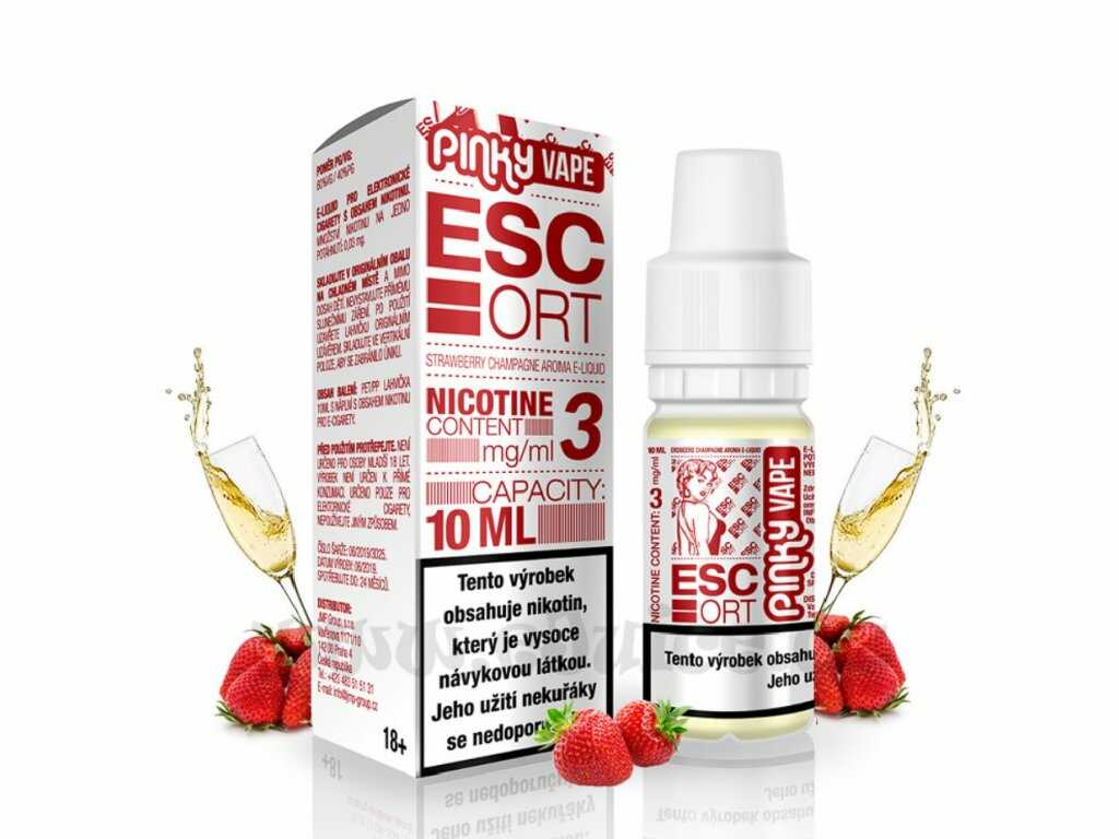 E-liquid Pinky Vape Escort (Sekt &amp; Jahoda) 10ml Nikotin: 3 mg