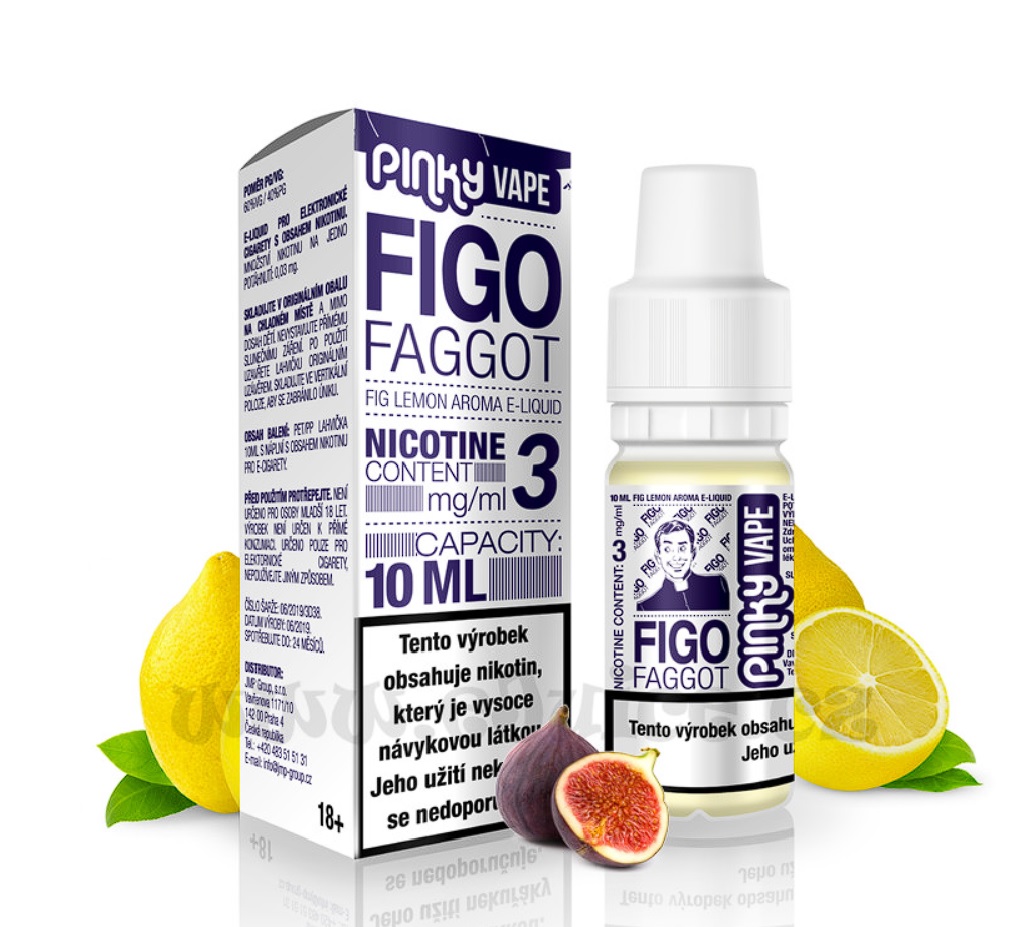 E-liquid Pinky Vape Figo Faggot (Fík &amp; Citron) 10ml Nikotin: 0 mg