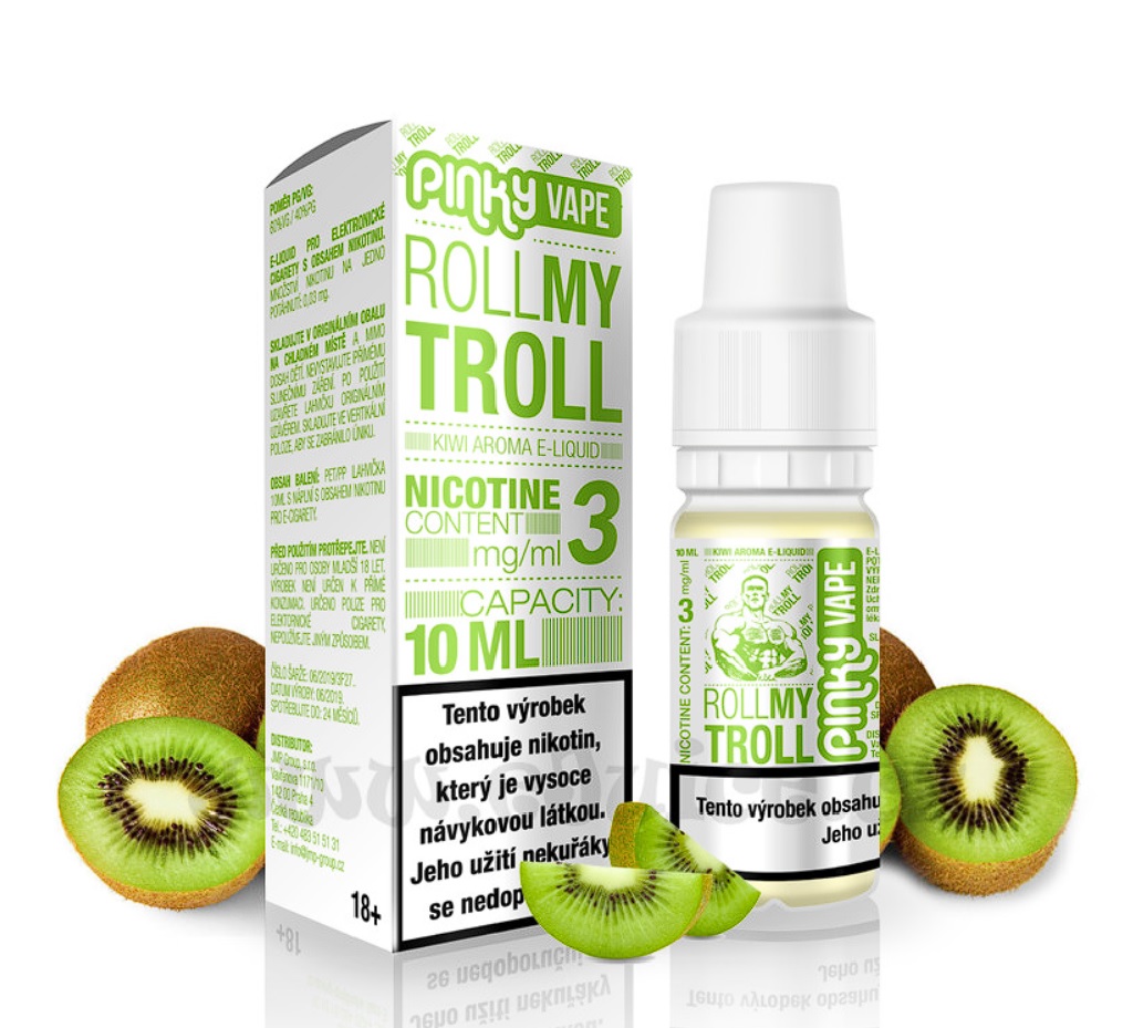 E-liquid Pinky Vape Roll My Troll (Kiwi mix) 10ml Nikotin: 12 mg