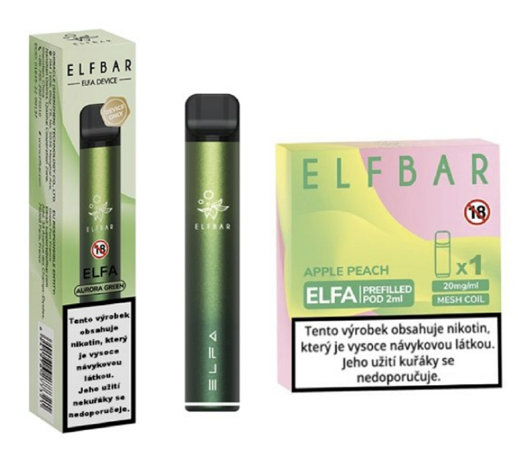 ELF BAR ELFA POD Starter Kit - Apple Peach Jablko a broskev