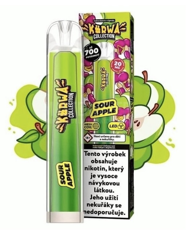 Kurwa Collection jednorázová ecigareta - 20mg - Sour Apple