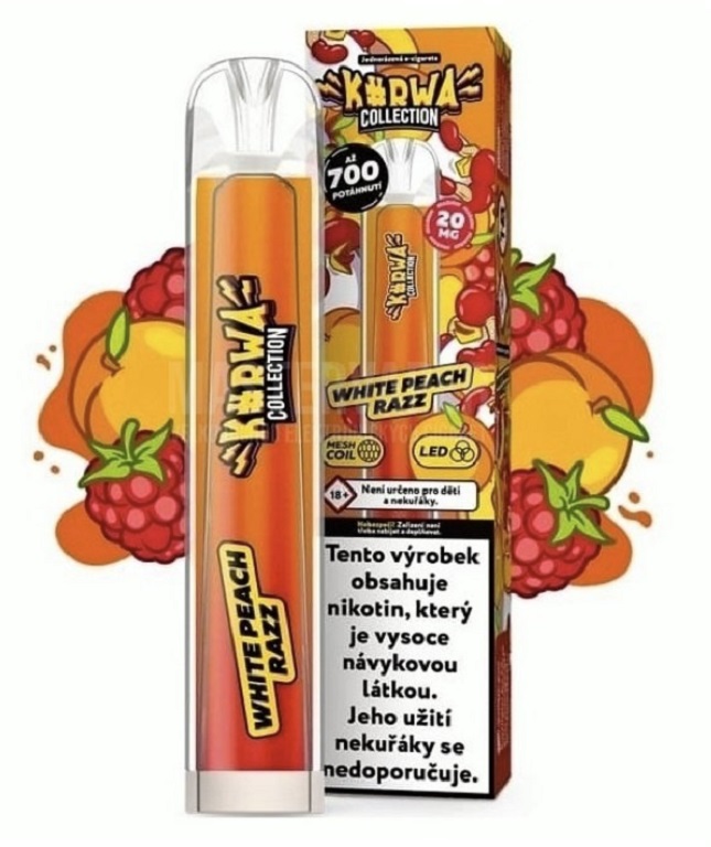 Kurwa Collection jednorázová ecigareta - 20mg - White Peach Razz