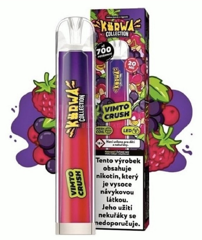 Kurwa Collection jednorázová ecigareta - 20mg - Vimto Crush