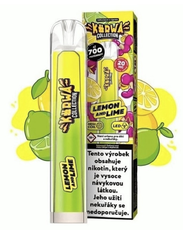 Kurwa Collection jednorázová ecigareta - 20mg - Lemon and Lime