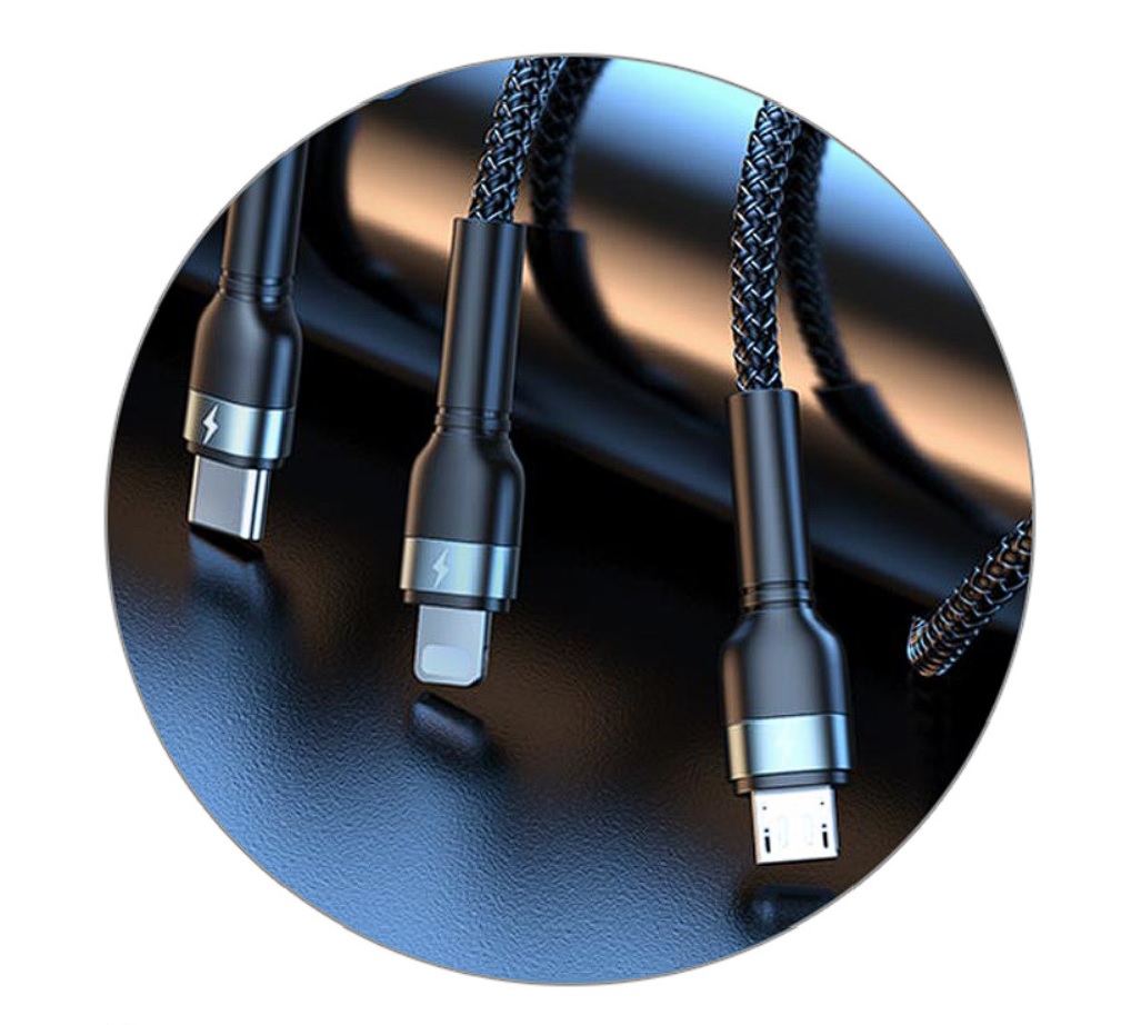 Dobíjecí kabel 3v1 Remax RC-124th Jany Series (Černý)