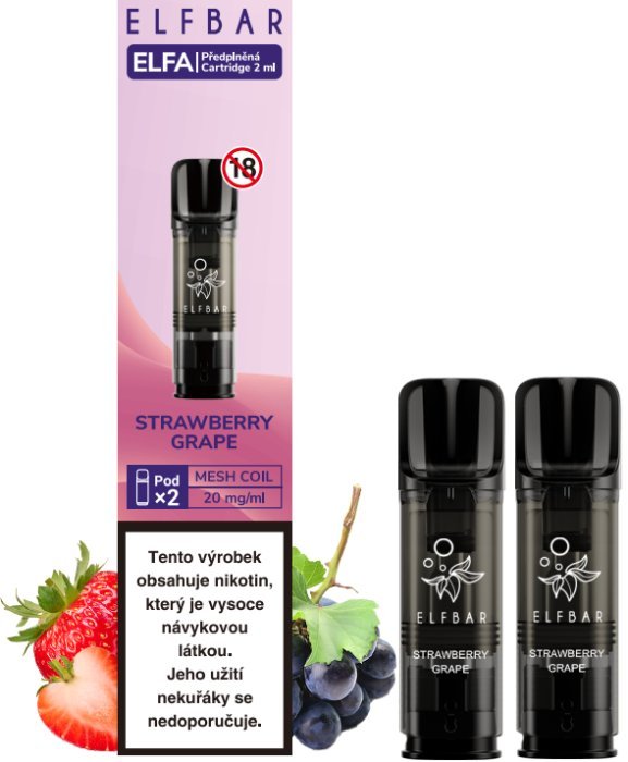 ELF BAR ELFA POD náplň Strawberry Grape 20mg 2ks Jahoda a červené hrozny