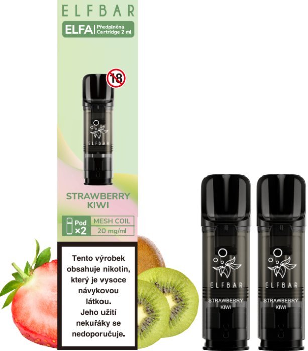ELF BAR ELFA POD náplň Strawberry Kiwi 20mg 2ks Jahoda a kiwi