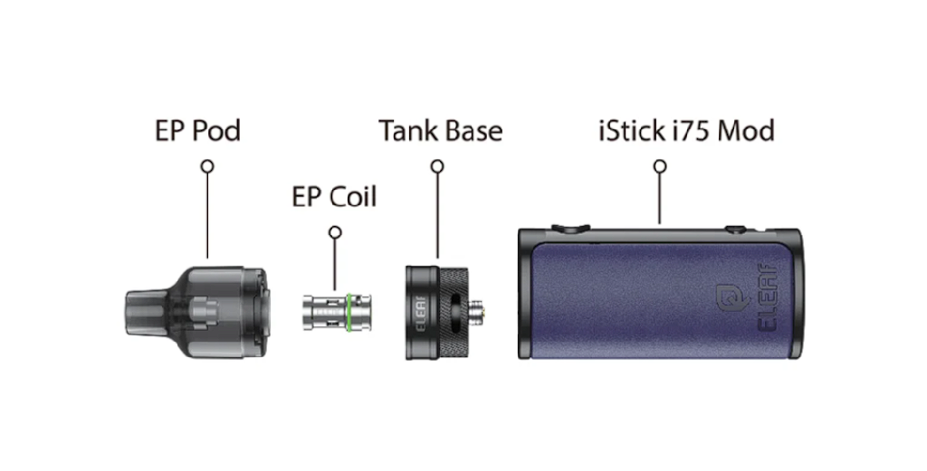 iSmoka-Eleaf Eleaf iStick i75 Kit s EP Pod Tank Barva: Černá (obrázek 10)