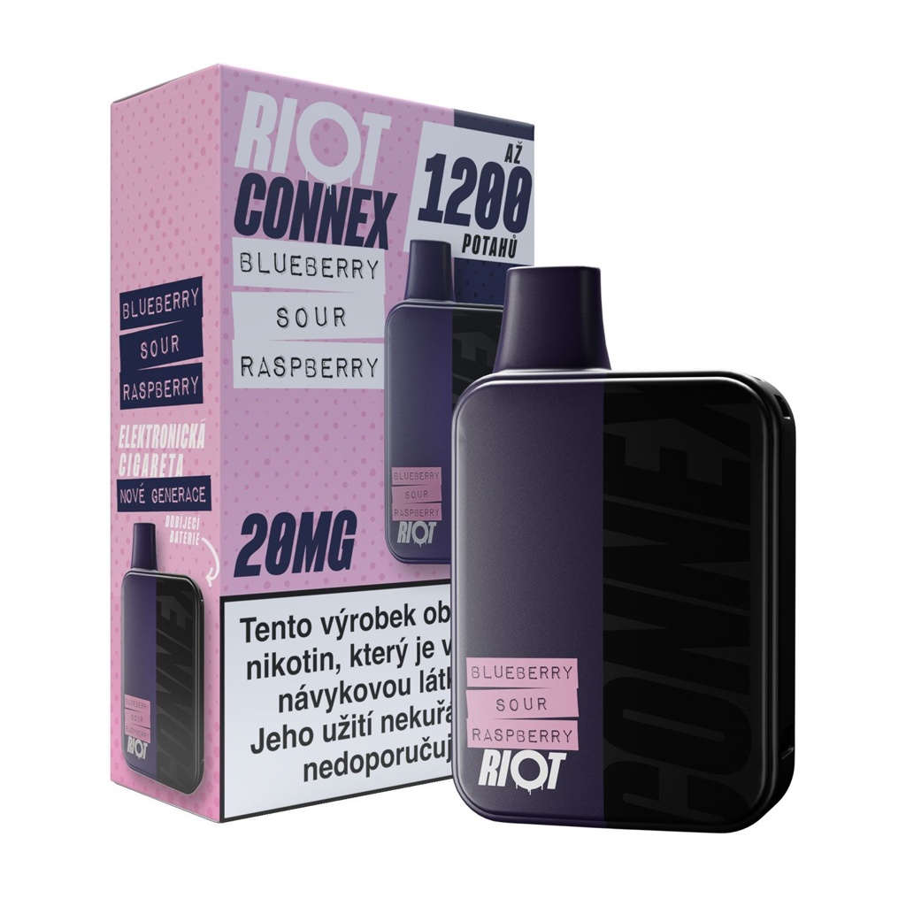 RIOT Connex Kit (Blueberry Sour Raspberry) Obsah nikotinu: 10 mg Borůvka a malina