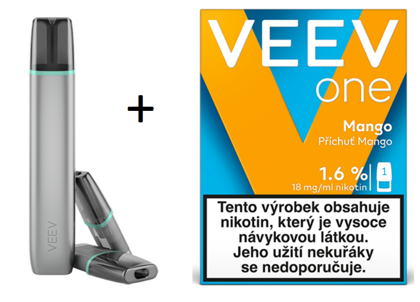 VEEV ONE Silky Grey Starter Kit Mango 18mg 1ks