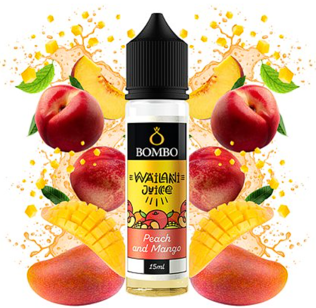 Příchuť Bombo Wailani Juice S&V: Peach and Mango (Broskev a mango) 15ml