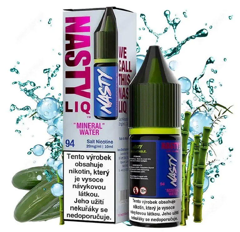 Nasty Juice Nasty LIQ Salt - Mineral Water 10ml Obsah nikotinu: 10 mg Ochucená minerálka s okurkou a bambusem