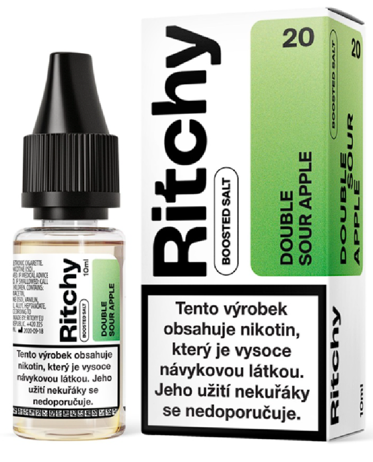 Ritchy Salt - Double Sour Apple (Kyselé jablko) 10ml Obsah nikotinu: 20 mg Kyselé jablko