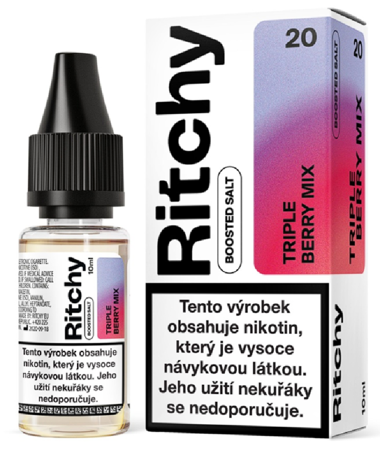 Ritchy Salt - Triple Berry Mix (Bobulovitý mix) 10ml Obsah nikotinu: 10 mg Bobulovitý mix