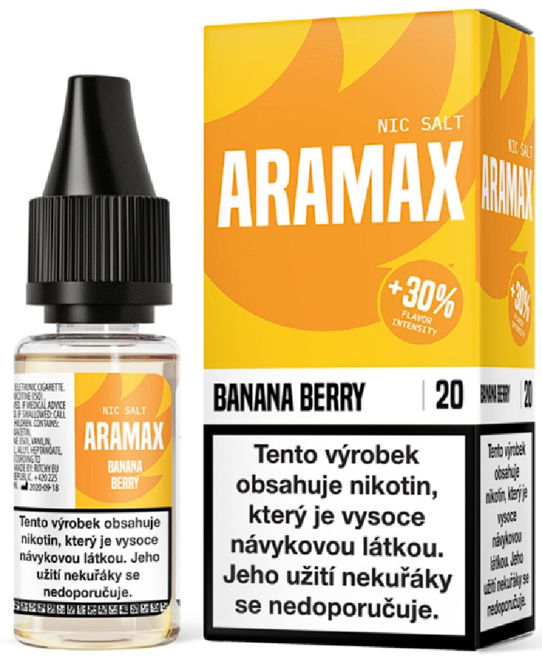 Aramax Salt - Banana Berry (Banán a bobule) 10ml Obsah nikotinu: 20 mg