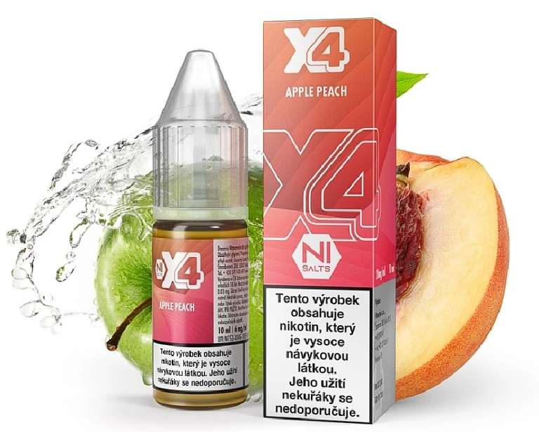 X4 Bar Juice Salt Apple Peach (Jablko s broskví) 10ml Obsah nikotinu: 10 mg